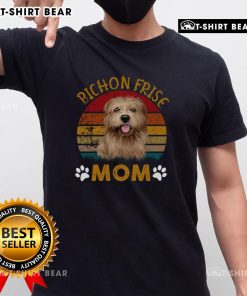 Alt Text: Cute vintage Bichon Frise mom t-shirt for Dog Appreciation Day, featuring a charming dog graphic and stylish design.