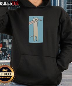 Funny long cat cute hoodie design featuring a playful cat graphic, perfect for cat lovers and cozy casual wear.