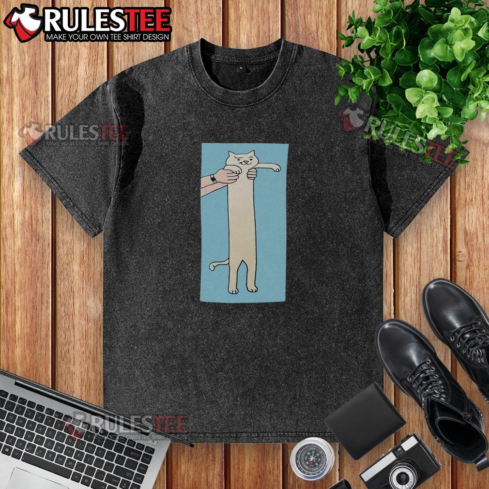 Funny A Long Cat Cute Washed T Shirt Funny long cat graphic on a cute washed T-shirt, perfect for cat lovers and casual wear enthusiasts.