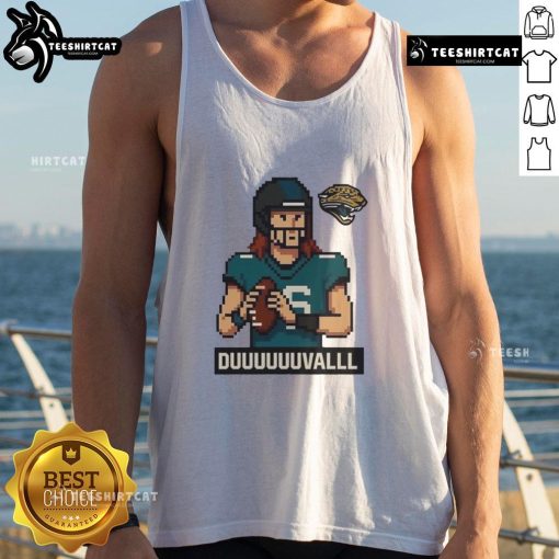 Funny Jacksonville Jaguars 'Duuuuuuvalll' pixel art tank top design featuring vibrant colors and playful graphics.
