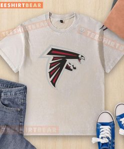 Funny Atlanta Falcons logo on a washed t-shirt, perfect for fans seeking a unique and stylish game day look.