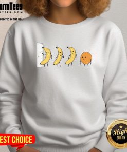 Funny Banana Orange Knock Knock Sweatshirt featuring a playful graphic design, perfect for casual and humorous outfits.