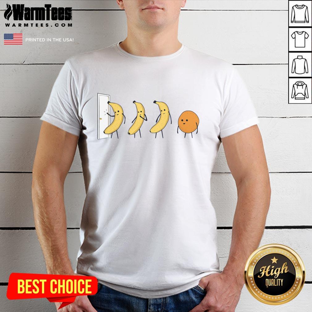 Funny Banana Orange Knock Knock T Shirt Funny Banana Orange Knock Knock T-Shirt featuring a playful design perfect for humor lovers and quirky fashion enthusiasts.