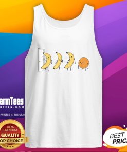 Funny Banana Orange Knock Knock Tank Top featuring playful fruit graphics, perfect for summer fun and casual wear.