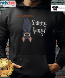 Funny bat hoodie featuring a playful design of a bat hanging upside down, perfect for Halloween and casual wear.