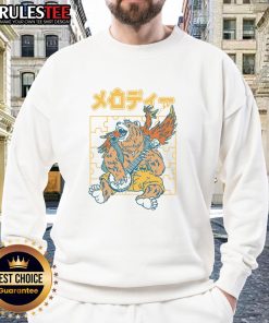 Alt Text: Funny bear playing banjo on a Japanese retro sweatshirt, perfect for animal melody lovers and unique fashion fans.