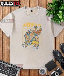 Alt Text: Funny bear playing banjo on a Japanese retro washed t-shirt, perfect for animal lovers and music enthusiasts.