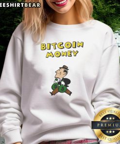 Funny Bitcoin money office vintage sweatshirt featuring a playful graphic design for crypto enthusiasts.