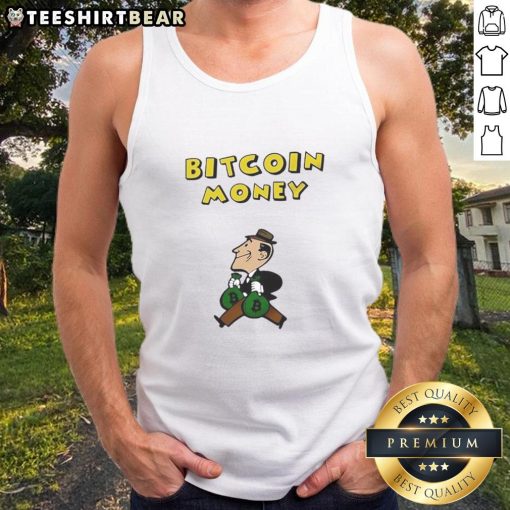 Funny Bitcoin money office vintage tank top featuring a humorous graphic design for crypto enthusiasts.