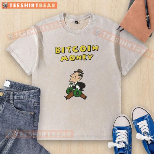 Alt Text: Funny Bitcoin Money Office Vintage Washed T-Shirt featuring a humorous graphic design for crypto enthusiasts.