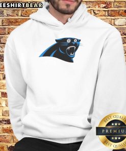 Funny Carolina Panthers logo hoodie featuring a playful design perfect for fans and casual wear.