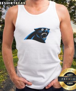 Funny Carolina Panthers logo tank top featuring a playful design, perfect for football fans and casual wear.