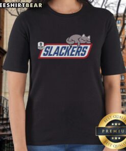 Funny cat graphic on a slacker tee for ladies, showcasing a humorous design perfect for casual wear.