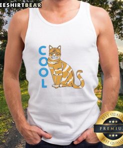 Funny cool striped cat graphic tank top for animal lovers, featuring a playful design and vibrant colors.