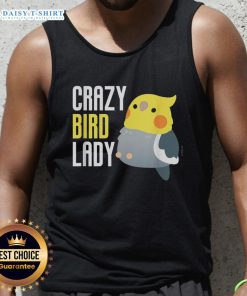 Funny Crazy Bird Lady Tank Top featuring a whimsical bird graphic, perfect for bird lovers and quirky fashion enthusiasts.