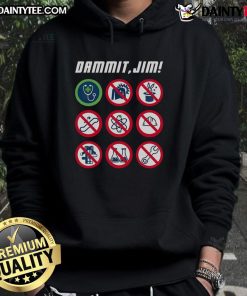 Funny Dammit Jim Star Trek Doctor McCoy hoodie featuring iconic quote and vibrant design for fans of the series.