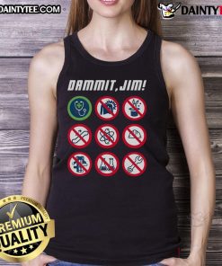 Funny Dammit Jim Star Trek Doctor McCoy tank top featuring a humorous design perfect for fans of the classic series.