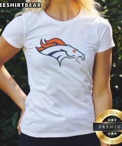 Funny Denver Broncos logo ladies tee featuring a playful design perfect for female fans of the NFL.