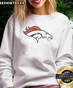 Funny Denver Broncos logo sweatshirt featuring a playful design perfect for fans and casual wear.
