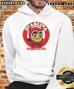 Funny Diablita Pero Cute Ringer Hoodie featuring a playful devil graphic, perfect for a stylish and quirky look.