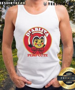 Funny Diablita Pero Cute Ringer Tank Top featuring a playful design perfect for casual wear and expressing personality.