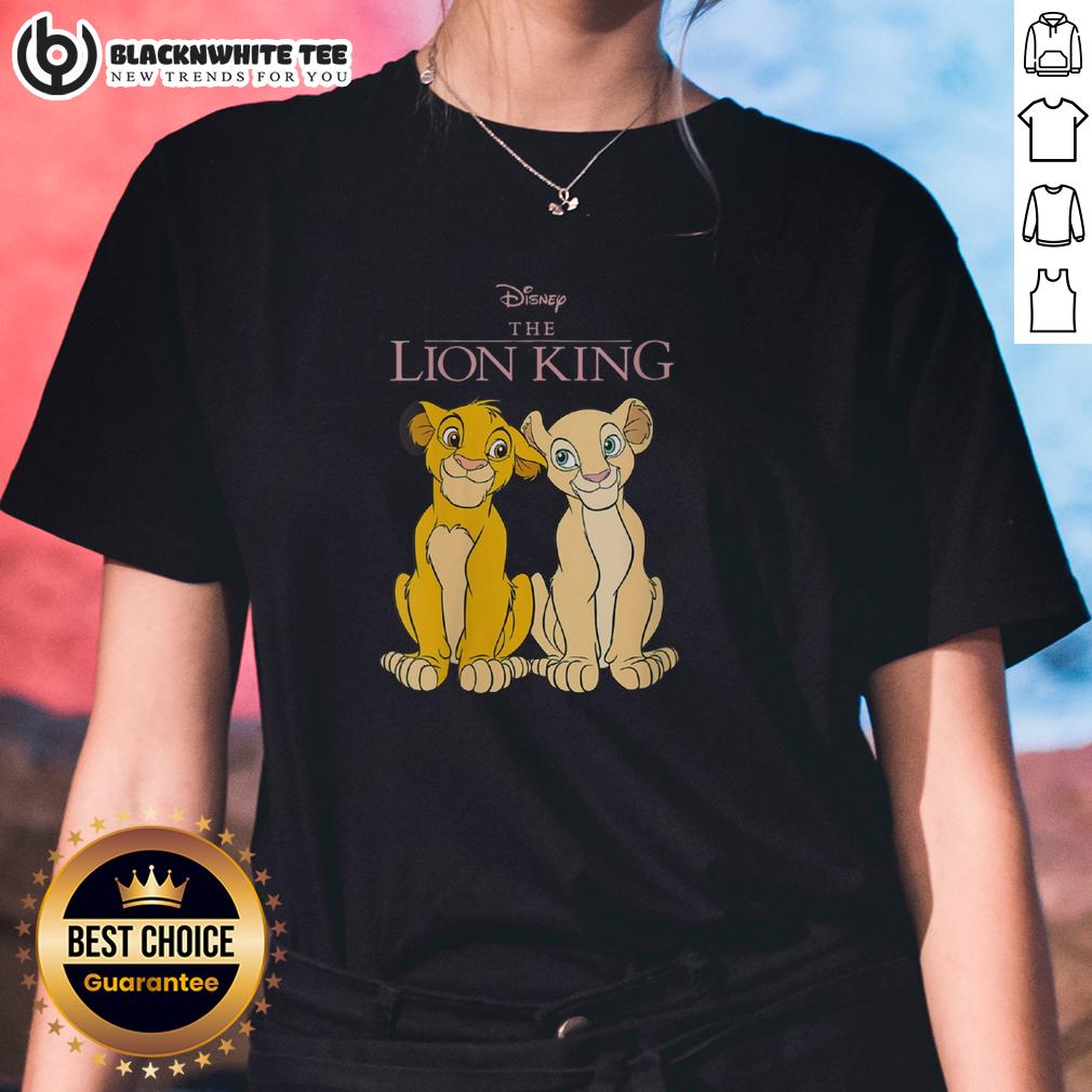 Funny Disney The Lion King Simba And Nala Ladies Tee Funny Disney The Lion King Simba and Nala graphic tee for ladies featuring vibrant colors and playful design.