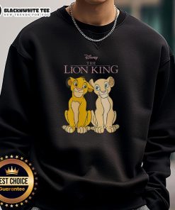 Alt Text: Funny Disney The Lion King sweatshirt featuring Simba and Nala in a playful design, perfect for fans of the movie.