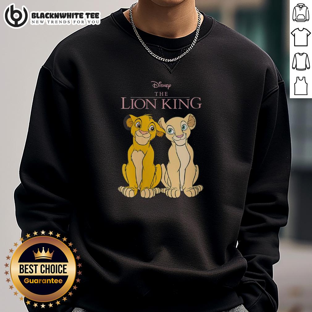 Funny Disney The Lion King Simba And Nala Sweatshirt Alt Text: Funny Disney The Lion King sweatshirt featuring Simba and Nala in a playful design, perfect for fans of the movie.