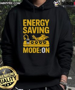 Lazy bird wearing a funny energy-saving mode hoodie, perfect for cozy lounging and playful style.