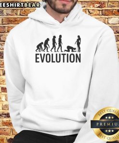 Funny Evolution Parody Adult Humor Hoodie featuring a playful design of evolutionary stages in a comedic style.