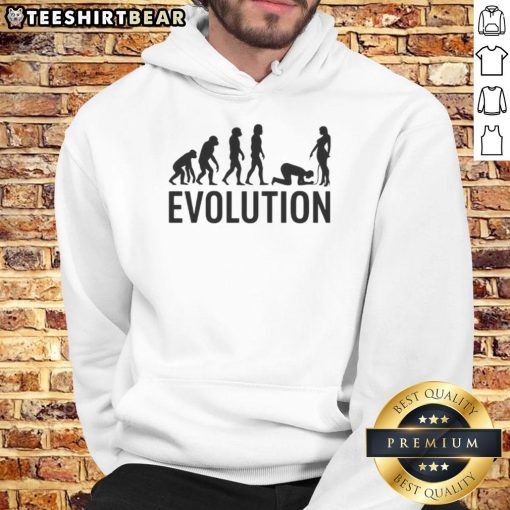 Funny Evolution Parody Adult Humor Hoodie featuring a playful design of evolutionary stages in a comedic style.
