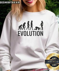 Funny Evolution Parody sweatshirt showcasing humorous adult comedy design, perfect for laughter and casual wear.