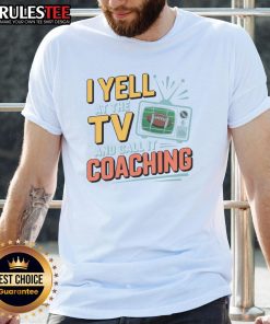 Funny Football Season Yell At The TV T-Shirt - Sueded Cloud Jersey for passionate fans and playful coaches.