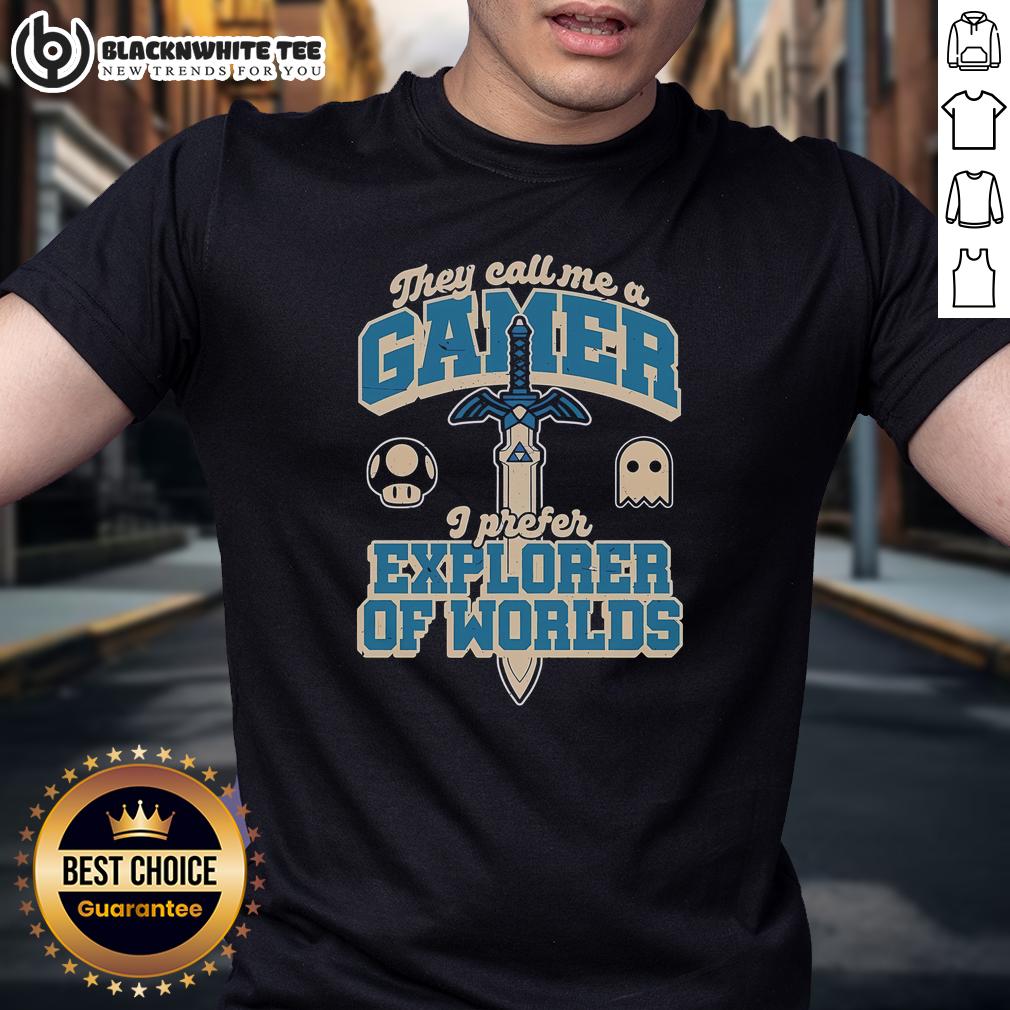 Funny Gamer Sword Explorer T Shirt Alt Text: Funny Gamer Sword Explorer T-Shirt featuring a whimsical design with a sword, perfect for gaming enthusiasts.