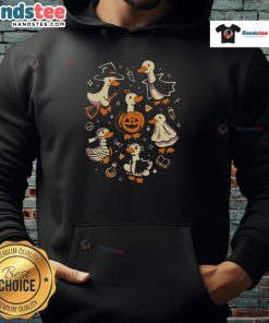 Funny Goosebumps Halloween Goose Hoodie featuring a whimsical design perfect for spooky season.