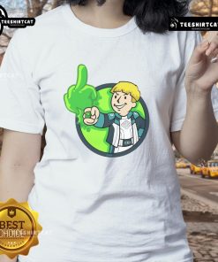 Funny Green Power shirt featuring a boy making a middle finger gesture, perfect for casual ladies' tee fashion.