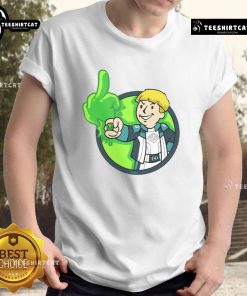 Funny Green Power Boy T-Shirt featuring a character giving the middle finger, perfect for humor lovers and unique style.