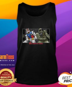 Funny Gundaaamn Gundam Damn meme tank top featuring vibrant graphics and humorous design for anime fans.