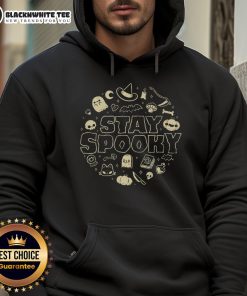 Funny Halloween Stay Spooky Hoodie featuring a playful design perfect for festive autumn celebrations.