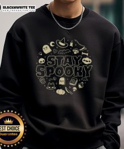 Funny Halloween Stay Spooky Sweatshirt featuring a playful design perfect for festive celebrations and cozy autumn vibes.