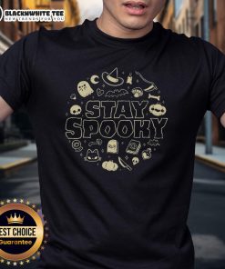 Funny Halloween Stay Spooky T-Shirt featuring a playful design perfect for festive celebrations and spooky season fun.