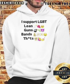 Funny I Support LGBT Lean Guns Bands hoodie with colorful graphic design, promoting LGBTQ+ pride and humor.