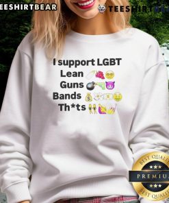 Funny I Support LGBT Lean Guns Bands sweatshirt design featuring vibrant colors and playful graphics promoting inclusivity.