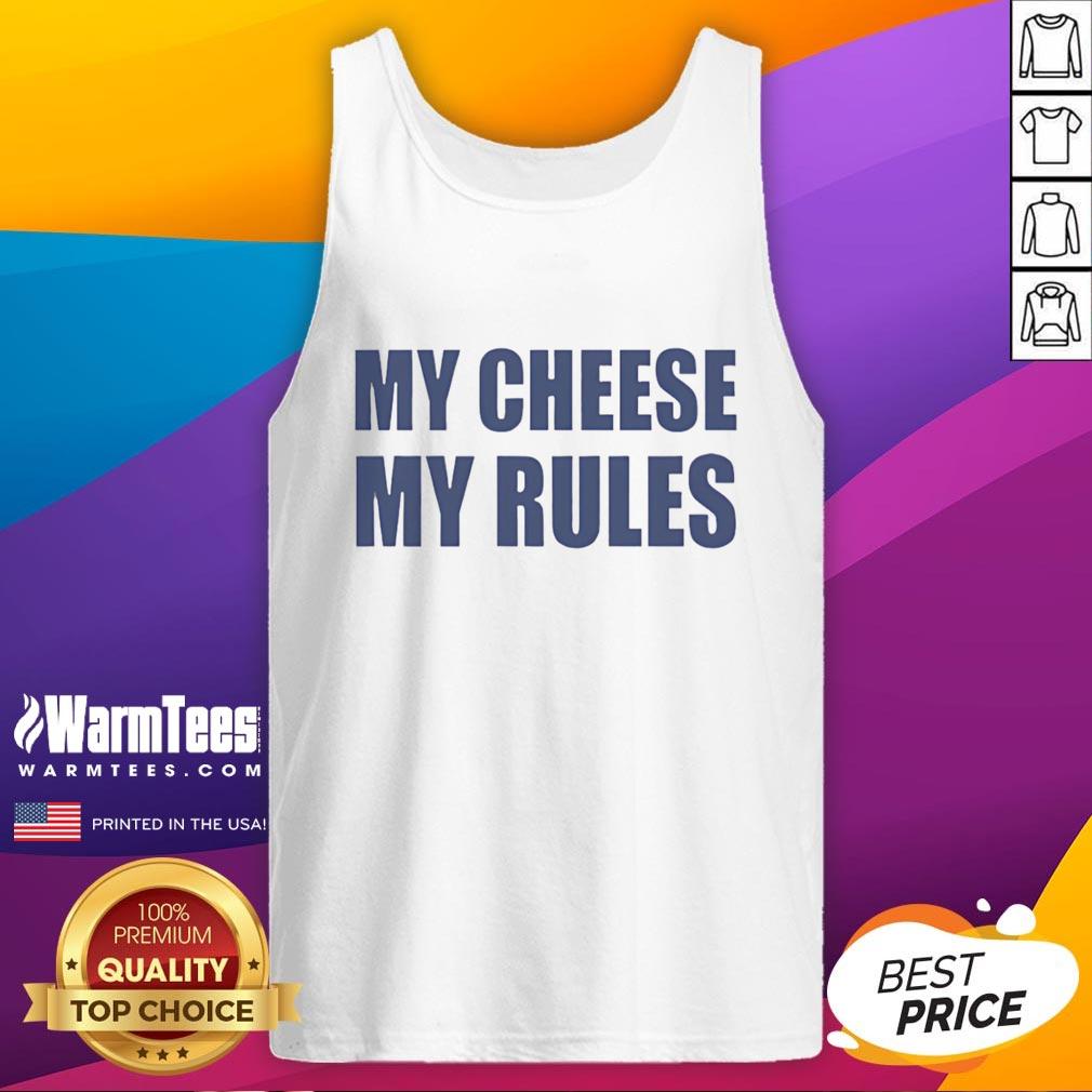Funny Icarly My Cheese My Rules Tank Top Alt Text: Funny iCarly My Cheese My Rules tank top featuring a playful graphic design, perfect for fans of the show.