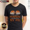 Funny Halloween T-Shirt featuring 'If You Like My Pumpkins You Should See My Pie' design, perfect for festive celebrations.