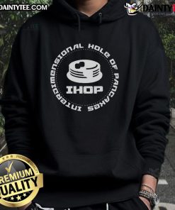 Funny interdimensional hole of pancakes hoodie with colorful graphics, perfect for quirky fashion lovers.