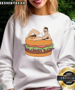 Funny Bob Belcher bisexual sweatshirt featuring a cartoon hamburger design, perfect for fans of quirky apparel.