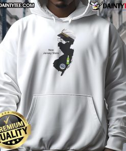 Funny Jimmy wearing a New Jersey state hoodie, showcasing a playful design and vibrant colors, perfect for casual wear.