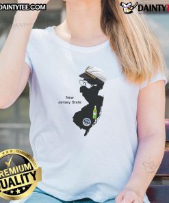 Funny Jimmy New Jersey State Ladies Tee featuring a humorous graphic design perfect for casual wear in NJ.