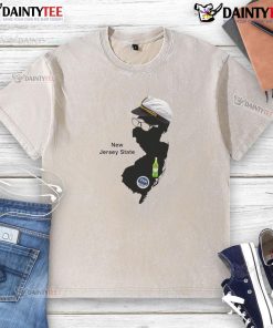 Funny Jimmy New Jersey State washed t-shirt featuring a playful graphic design and a comfortable fit for casual wear.